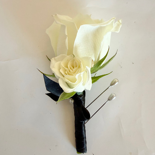 Buttonhole Rose & Lush Green foilage