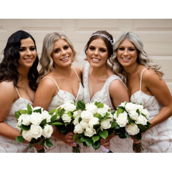 Bridesmaid Bouquet Lush Green and White