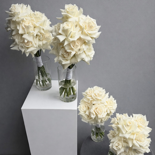 Shaped bouquet of roses